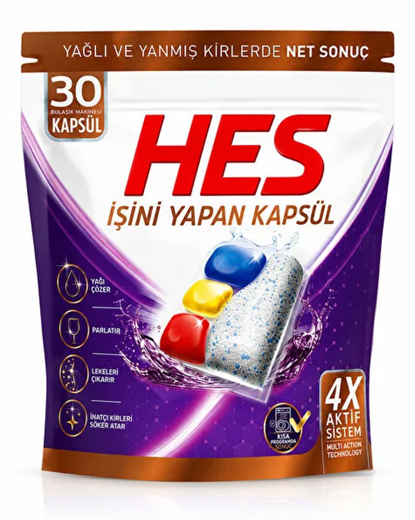 Market-facing HES dishwasher capsule HES powder-liquid dishwasher capsules developed for the Türkiye project