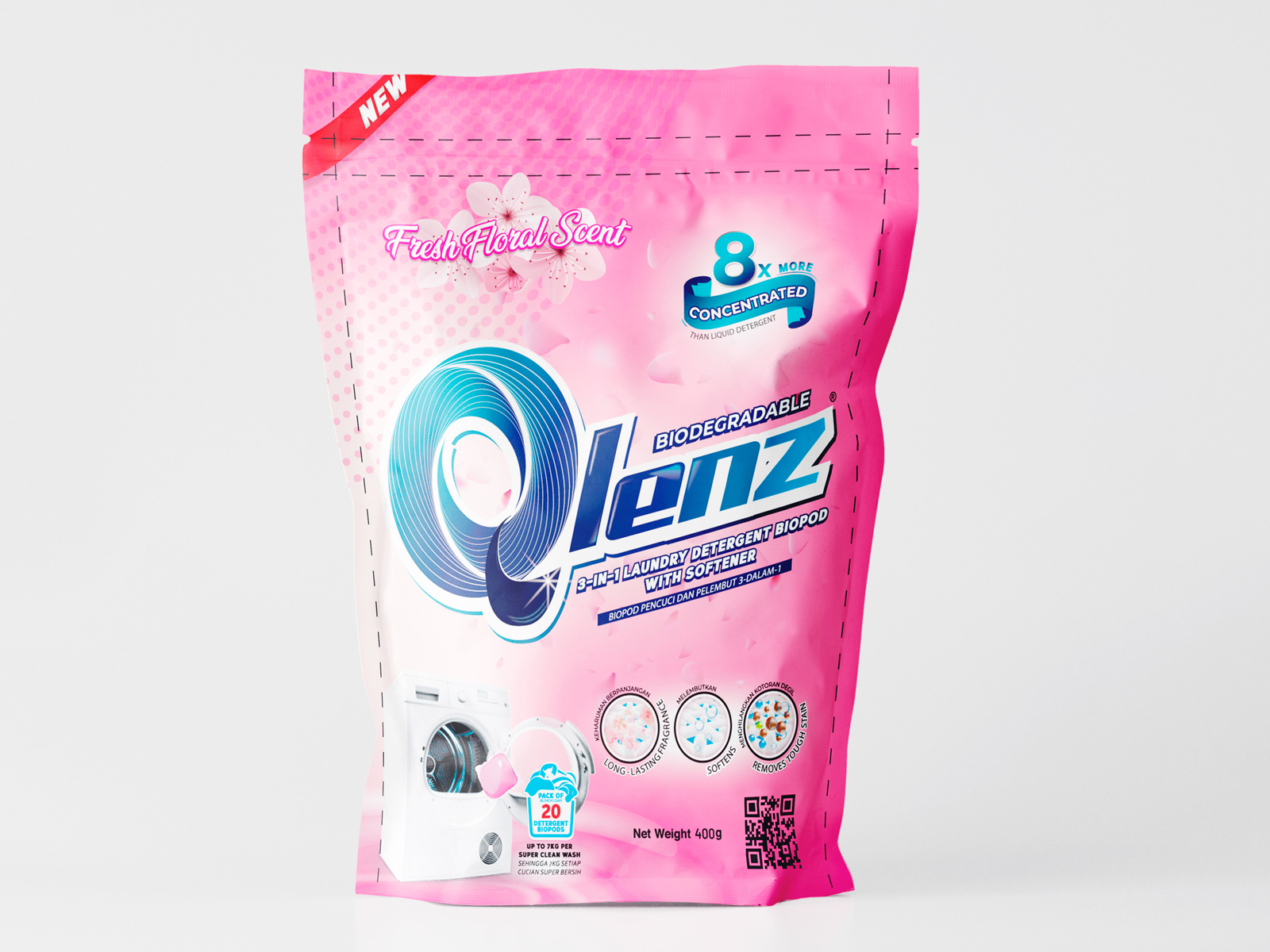 laundry pods zipper bag plastic bag